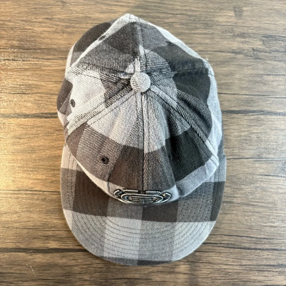 Element Skateboard Hat Men's Flexfit Plaid Gray Black Skateboard Cap OSFA Crowns